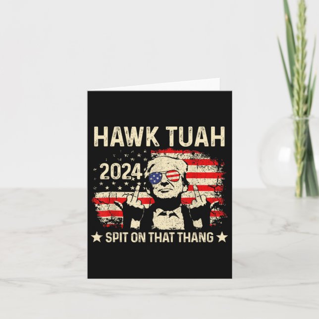Trump 2024 Flagga Funny Hawk Tush Mitten Finger 24 Kort (Framsida)