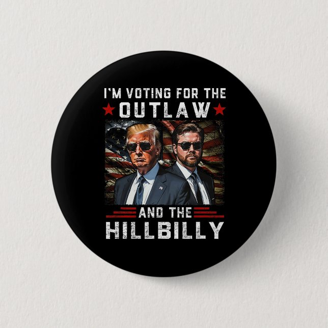 Trump 2024 Flagga Outlaw Hillbilly J.d.vance 2024  Knapp (Framsida)