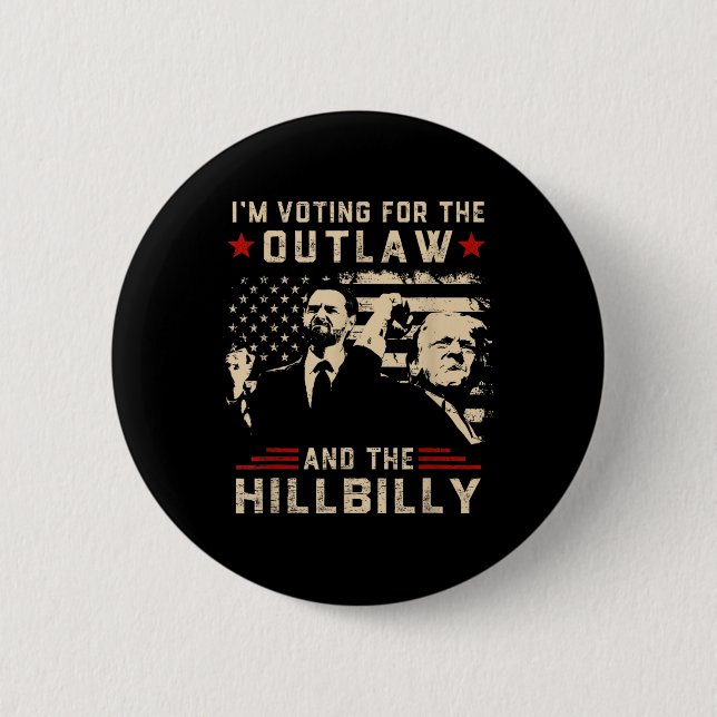Trump 2024 Flagga Outlaw Hillbilly J.d.vance 2024  Knapp (Framsida)