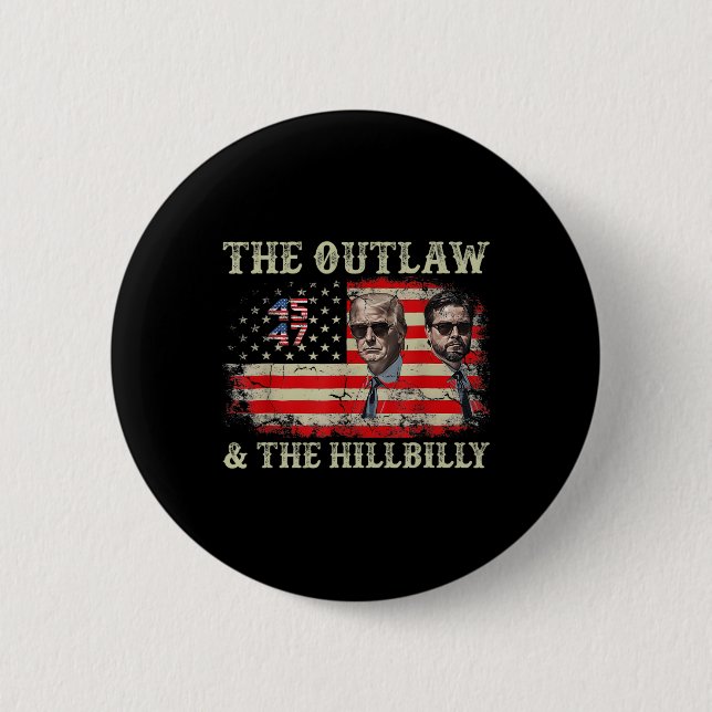 Trump 2024 Flagga Outlaw Hillbilly J.d.vance 2024  Knapp (Framsida)