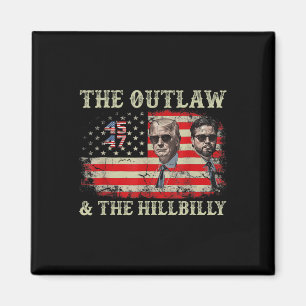 Trump 2024 Flagga Outlaw Hillbilly J.d.vance 2024 Magnet