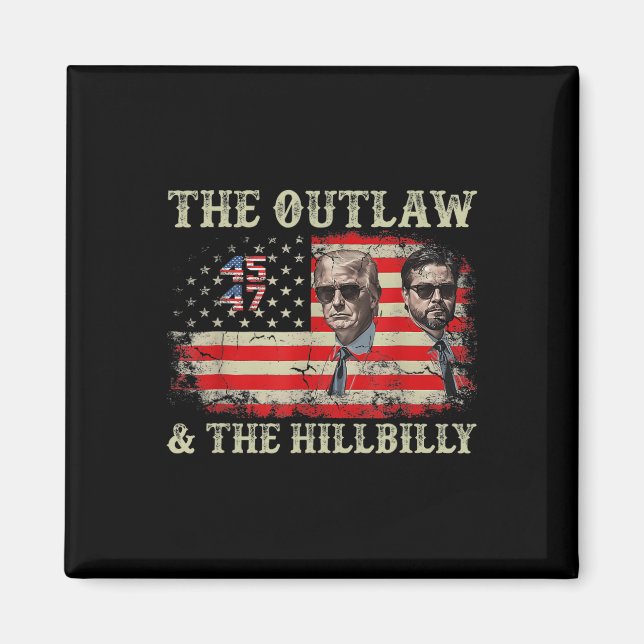 Trump 2024 Flagga Outlaw Hillbilly J.d.vance 2024  Magnet (Framsidan)