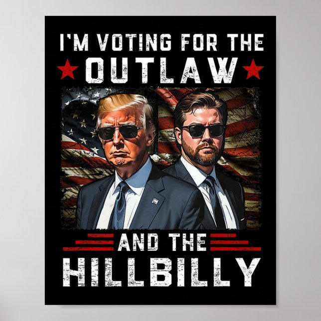Trump 2024 Flagga Outlaw Hillbilly J.d.vance 2024  Poster (Framsidan)