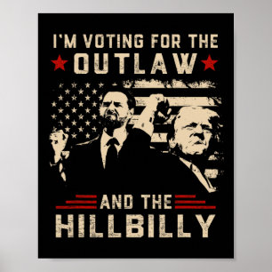 Trump 2024 Flagga Outlaw Hillbilly J.d.vance 2024 Poster