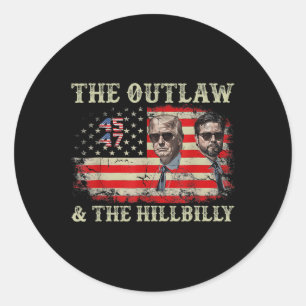 Trump 2024 Flagga Outlaw Hillbilly J.d.vance 2024 Runt Klistermärke