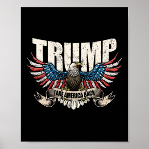 Trump 2024 Flagga Ta America Byck Manar Women Dona Poster