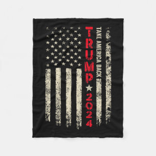 Trump 2024 Flagga Ta America Byck Trump Flagga 45 Fleecefilt