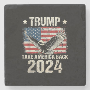 Trump 2024 flagga ta Amerika tillbaka män kvinnor Stenunderlägg