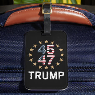 Trump 2024 Flagga Ta Amerika tillbaka trump 45 47 Bagagebricka