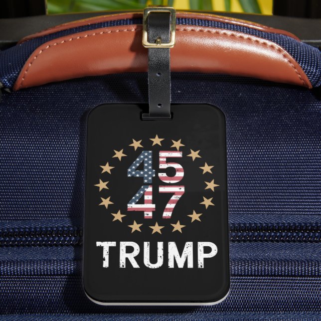 Trump 2024 Flagga Ta Amerika tillbaka trump 45 47 Bagagebricka (Framsida Insitu 2)
