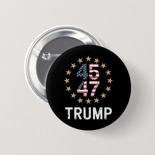 Trump 2024 Flagga Ta Amerika tillbaka trump 45 47 Knapp (Framsida & baksida)