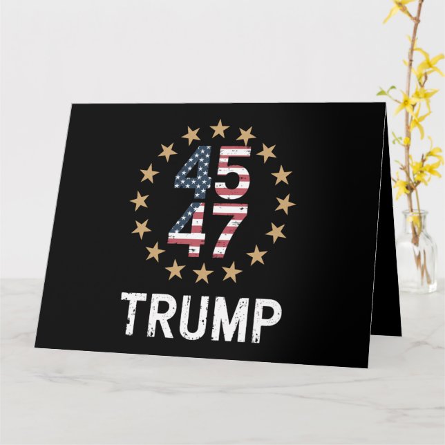 Trump 2024 Flagga Ta Amerika tillbaka trump 45 47 Kort (Gul blomma)