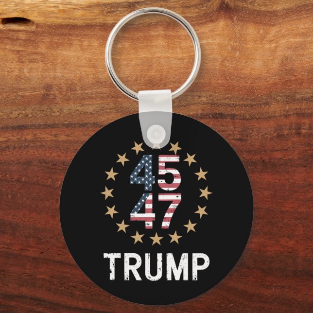 Trump 2024 Flagga Ta Amerika tillbaka trump 45 47 Nyckelring (Framsida)