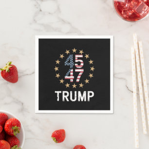 Trump 2024 Flagga Ta Amerika tillbaka trump 45 47 Pappersservett