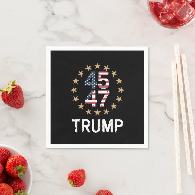 Trump 2024 Flagga Ta Amerika tillbaka trump 45 47 Pappersservett (Insitu)