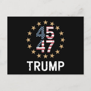 Trump 2024 Flagga Ta Amerika Tillbaka Trump 45 47  Vykort