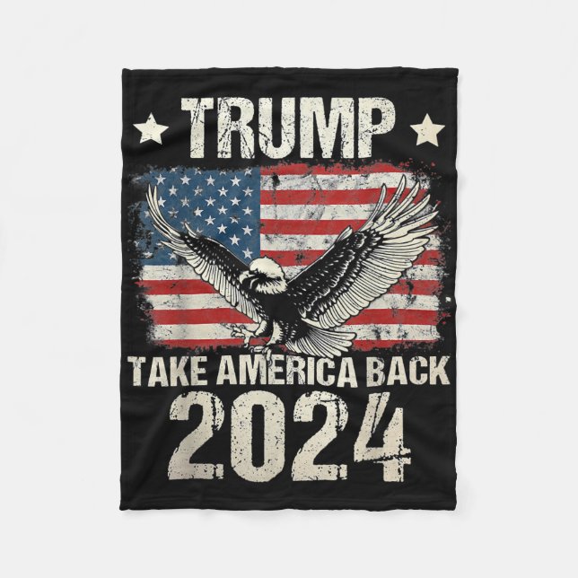 Trump 2024 flagga tar Amerika tillbaka manar Women Fleecefilt (Framsidan)