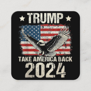 Trump 2024 flagga tar Amerika tillbaka manar Women Fyrkantigt Visitkort