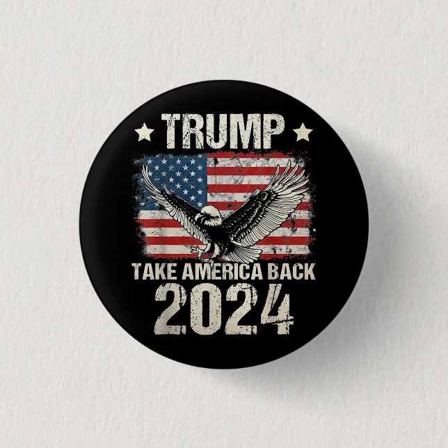 Trump 2024 flagga tar Amerika tillbaka manar Women Knapp (Framsida)