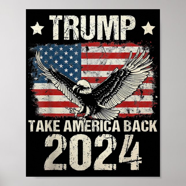 Trump 2024 flagga tar Amerika tillbaka manar Women Poster (Framsidan)