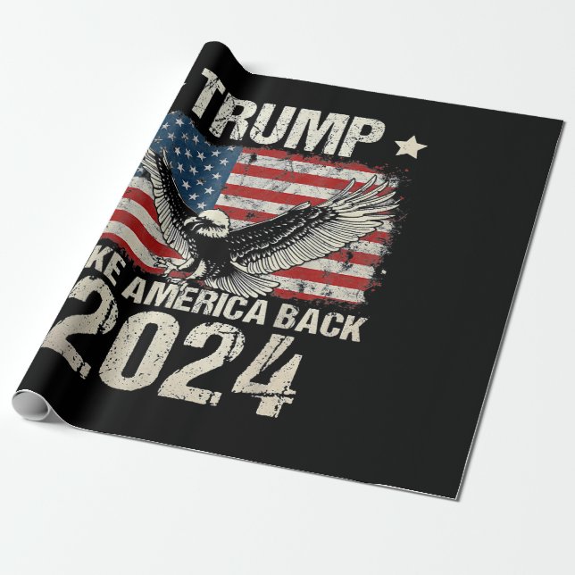 Trump 2024 flagga tar Amerika tillbaka manar Women Presentpapper (Utrullad)