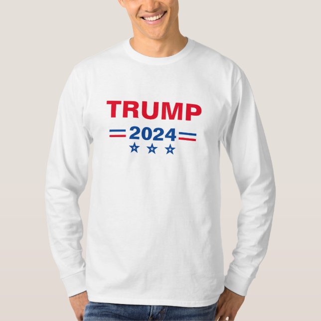TRUMP 2024-förkortning T-Shirt med fet meddelande (Framsida)