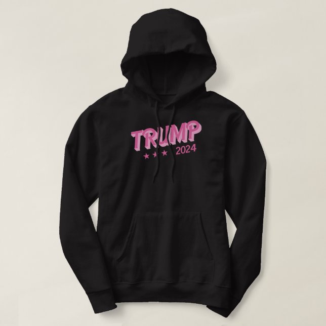 Trump 2024 Funny Donald Trump Rosa Bubble Brev Hoodie (Design framsida)