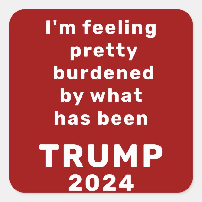 Trump 2024 fyrkantigt klistermärke (Framsida)