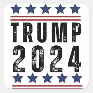 Trump 2024 fyrkantigt klistermärke