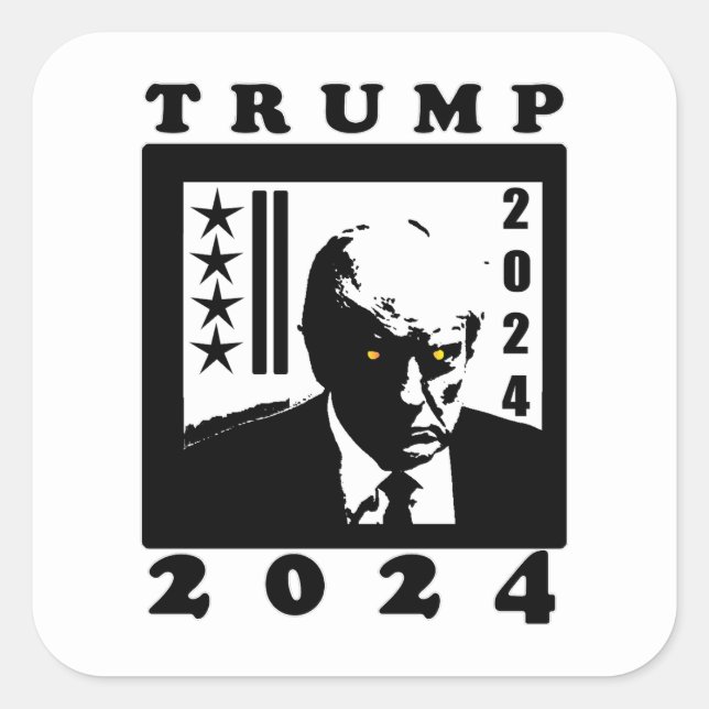 TRUMP 2024 FYRKANTIGT KLISTERMÄRKE (Framsida)