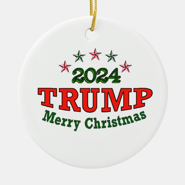 TRUMP 2024 God jul Julgransprydnad Keramik (Framsidan)