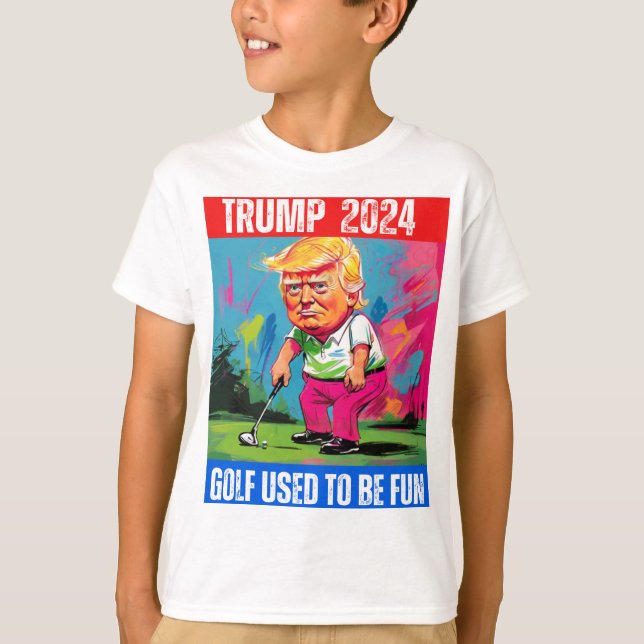 TRUMP 2024 GOLF SOM ANVÄNDS SOM ROLIGT T SHIRT (Framsida)