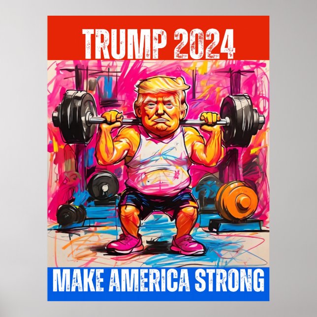 TRUMP 2024 GÖR AMERICA STRONG POSTER (Framsidan)