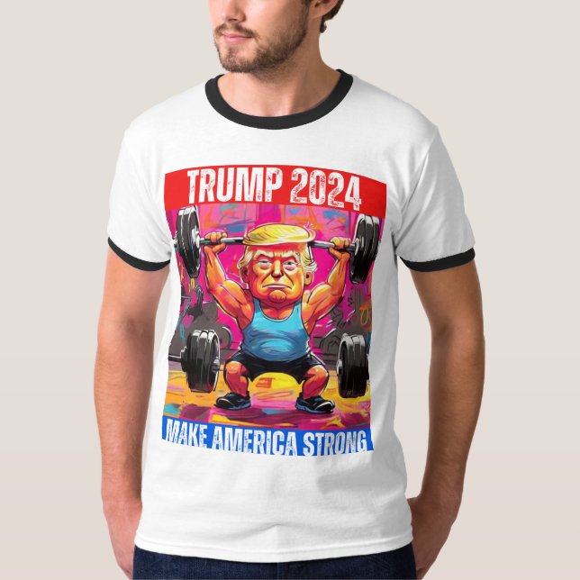TRUMP 2024 GÖR AMERICA STRONG T SHIRT (Framsida)