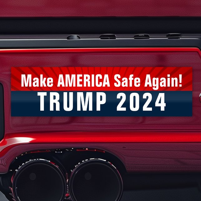 Trump 2024 Gör Amerika SÄKERT igen Bildekal (trump 2024 bumper sticker make america safe again
)