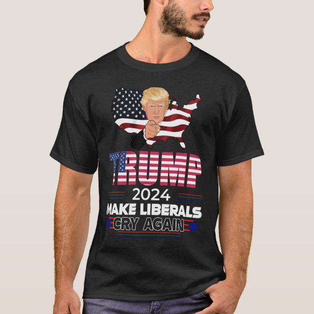 Trump 2024 Gör Amerika Säkert igen T Shirt (Framsida)