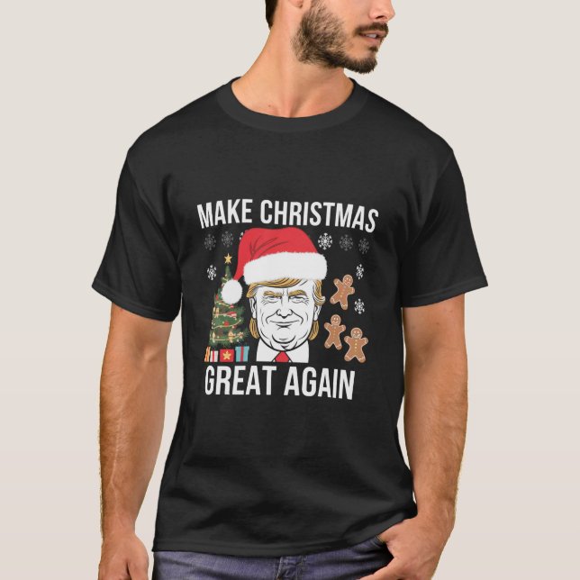 Trump 2024 Gör jul till Underbar igen T Shirt (Framsida)