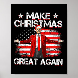 Trump 2024 Gör julen till Underbar igen, roligt Poster