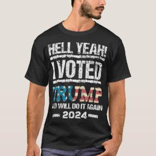 Trump 2024 I Voted Trump Flagga MAGA Patriot Par T Shirt