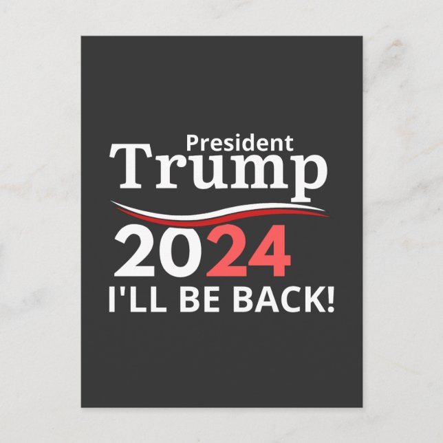 TRUMP 2024 - JAG ÄR TILLBAKA! VYKORT (Framsida)