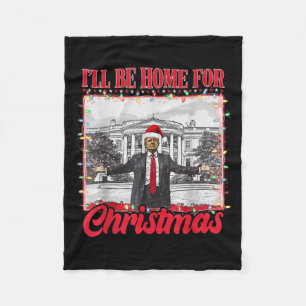 Trump 2024 Jag kommer hem till jultomten. Fleecefilt