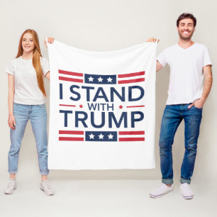 Trump 2024 Jag Står Med Trump Stöd President Fleecefilt