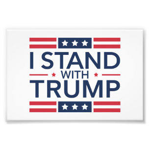 Trump 2024 Jag Står Med Trump Stöd President Fototryck