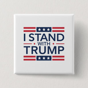 Trump 2024 Jag står med Trump Stöd president Knapp