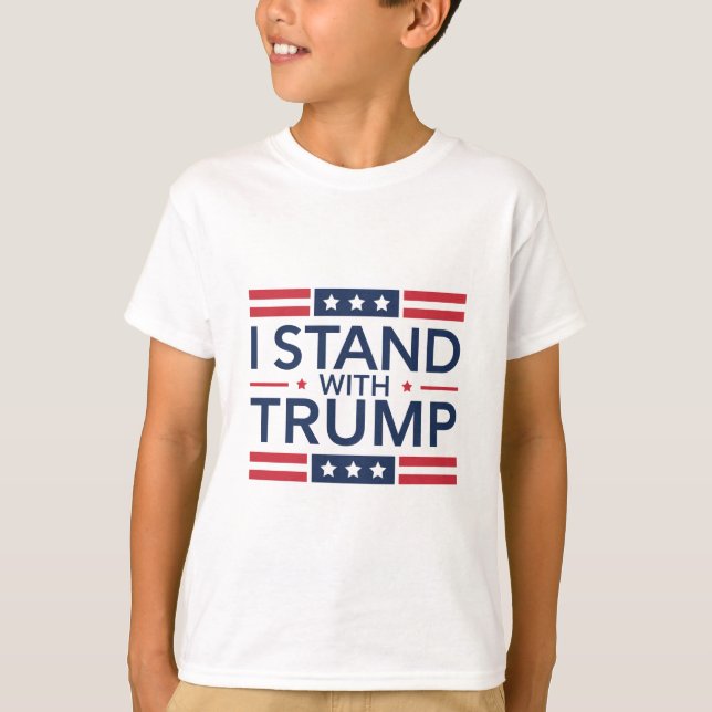 Trump 2024 Jag Står Med Trump Stöd President  T Shirt (Framsida)