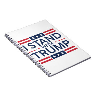 Trump 2024 Jag står med Trump Support President Anteckningsbok