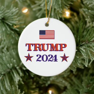 Trump 2024 julgransprydnad keramik