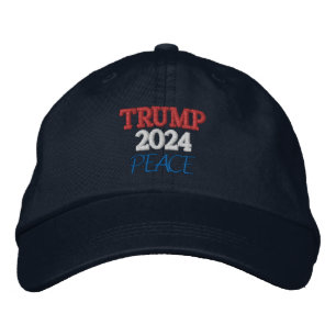 TRUMP 2024, justerbar för PEACE-alternativ Broderad Keps