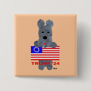 Trump 2024 Kampanj-knapp med Scottish Terrier Knapp