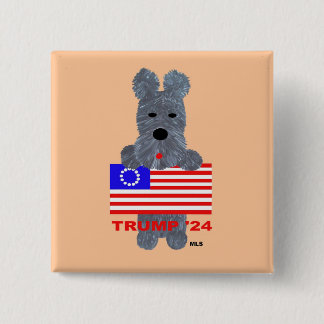 Trump 2024 Kampanj-knapp med Scottish Terrier Knapp
